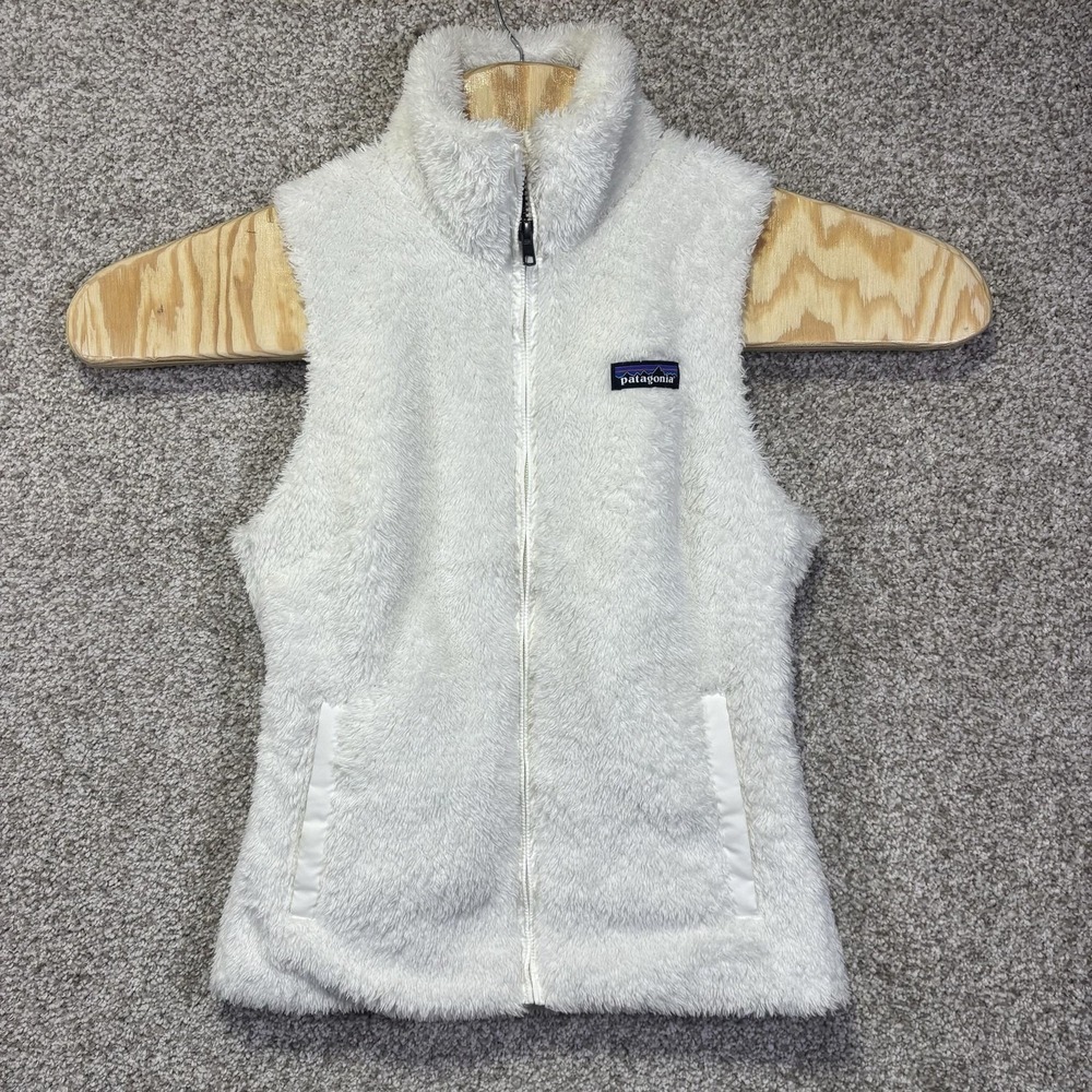Patagonia Los Gatos Vest Womens XS White Sherpa Fleece Full Zip Lined Warm - Picture 1 of 7